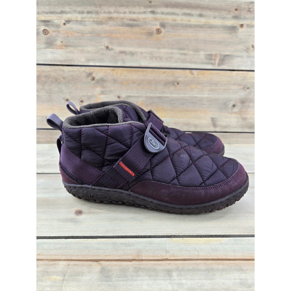 Chaco Ramble Puff Plum Purple Quilted Nylon Slip On Booties Womens 9.5 Comfort